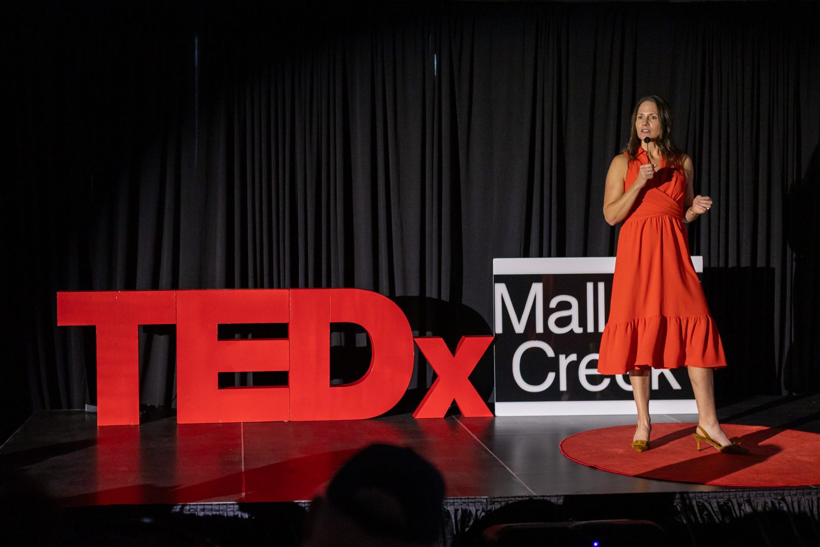 Leah Marone delivering her TEDx talk